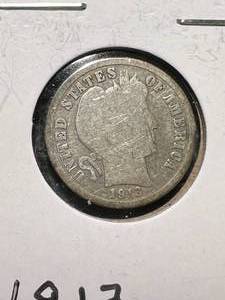 1913 US BARBER DIME