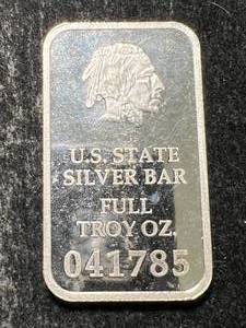 1 TROY OZ .999 FINE SILVER CALIFORNIA BAR