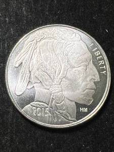 1 TROY OZ .999 FINE SILVER BUFFALO INDIAN ROUND