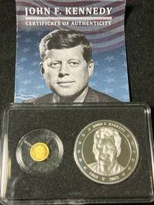 2023 JFK 60TH ANNIVERSARY HALF GRAM GOLD WITH 1 OZ SILVER COIN
