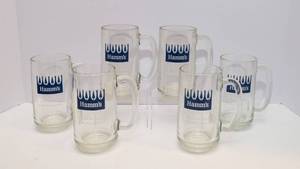 Set of 6 Vintage Hamms Beer Glass Mugs