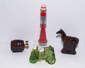 Set of 4 Vintage Avon Cologne Decanters  Figural Glass Collectibles