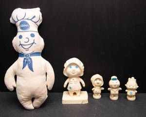 Set of 5 Vintage Pillsbury Doughboy Advertising Toys  Collectible Figurines