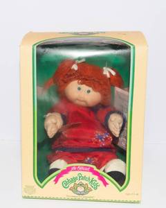 1984 Cabbage Patch Kids Doll  Redhead Pigtails Blue Eyes w Box (Coleco 3900)