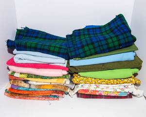 Vintage Fabric Scraps Lot  Assorted Small Pieces & Fun Patterns