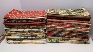 Large Lot Vintage Upholstery Fabric  Coordinated Pieces, Many 27 x 25