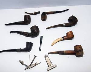 Vintage Tobacco Pipe Lot  Assorted Used Pipes Collection