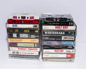 Vintage Cassette Tape Lot  Weird Al, Meat Loaf, ACDC, Iron Maiden & More