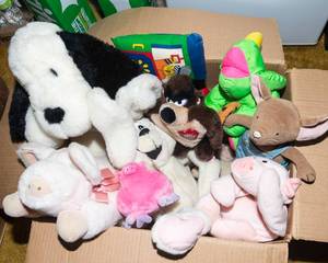 Large Box of Vintage Stuffed Animals