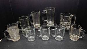 Assorted Glass Mug Lot  Variety of Styles & Designs
