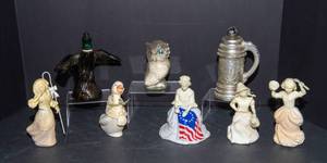 Set of 8 Vintage Avon Bottles  Figural Glass Collectible Lot