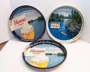 Set of 3 Hamms Beer Serving Trays