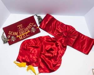 Vintage Military Order of the Cootie (M.O.C.) Seam Squirrel Minnesota 47 Hat & Sash