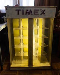 Vintage Timex Lighted Display Case  1970s Rotating Display (Needs Repair)
