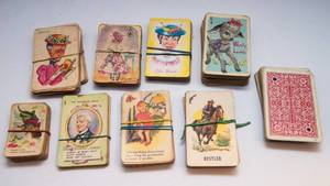 Vintage Card Game Lot  Old Maid Decks, Alphabet Cards, Trivia & More