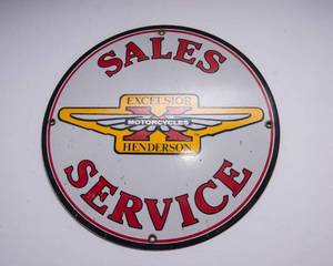 Excelsior Henderson Motorcycles Sales Service Metal Sign
