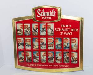 1978 Schmidt Beer Enjoy 21 Ways Embossograph Wall Hanging