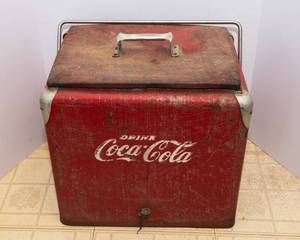 Vintage Metal Coca-Cola Cooler  1950s Era