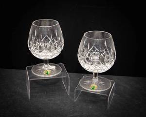 Set of 2 Waterford Crystal Lismore Brandy Glasses
