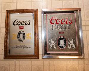 Set of 2 Coors Beer Mirrors  Vintage Bar Wall Decor (12.5 x 19 & 14.5 x 18)