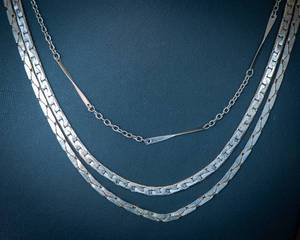 Three Silver-tone Chain Necklaces