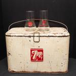 Vintage 7UP Cooler with 2 “7UP The Uncola” Glasses