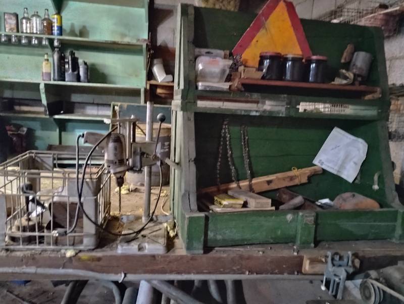 Wooden Chainsaw cabinet and Drill press