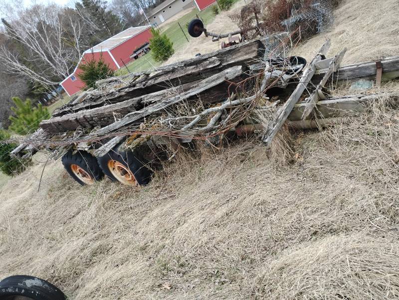 Antique Haywagon running gear and Scrap