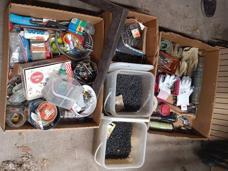 Large assortment of tools and screws