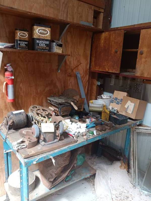 workbench and assorted hardware