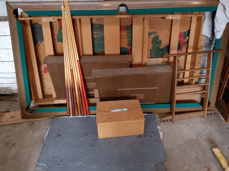 Large pool table with accessories