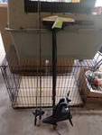 2 fishing rods and trolling motor