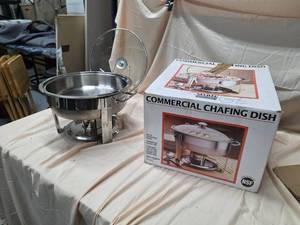 Commercial Chafing Dish 4 Qt Stainless Glass Lid Buffet Server Boxed
