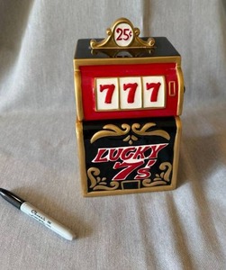 Fitz and Floyd Game Night Lucky 7s Slot Machine Cookie Jar China