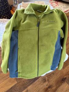 Columbia Youth Fleece Jacket Full Zip Green Blue Size 1416 Very Good