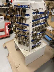 Commercial Rotary Key Blank Display Rack wMixed Locksmith Inventory