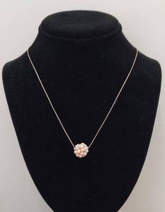 Sterling Silver Pink Pearl Cluster Necklace