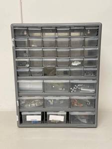 38-Drawer Wall Mount Parts Organizer Cabinet w Couplers & Hardware