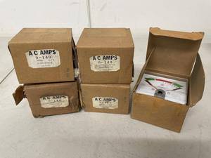 Vintage Analog Panel Meters, 5 Boxed Onan AC Amps & SECO As-Is