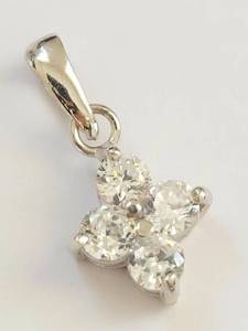 Sterling Silver Clear Stone Cluster Pendant
