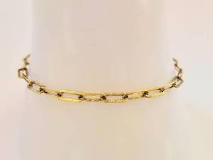 Sterling Silver Gold-Tone Paperclip Link Bracelet