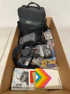 Olympus C-4040, Canon AF35ML & Pentax 105-R Camera Group w Cases