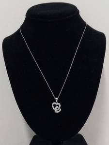 Sterling Silver Double Heart Pedant Necklace