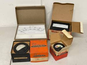 Vintage Panel Meter Assortment Honeywell Simpson Burlington 4pc Boxed