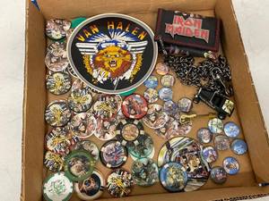 Iron Maiden Memorabilia Buttons Wallet Chain Truck  Van Halen