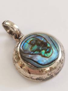 Sterling Silver Pendant with Abalone Shell Inlay