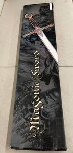 Masonic Ceremonial Sword Decorative In Box Freemason Approx 45
