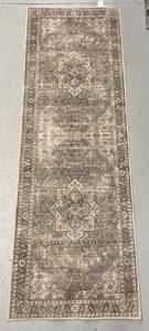 Kirkton House Washable Runner Rug Distressed Medallion 24x70 Good