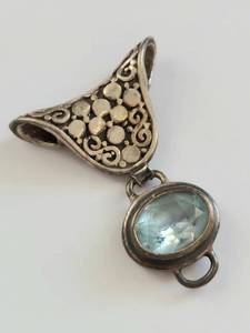 Sterling Silver Blue Stone Pendant By JGD Janice Girardi 925