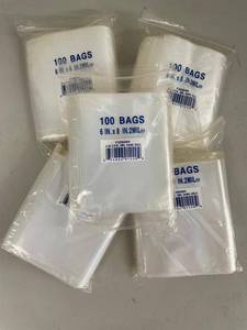 5 Packs Clear Poly Bags 6x8 2 Mil Hang Hole 100 Count Each Sealed